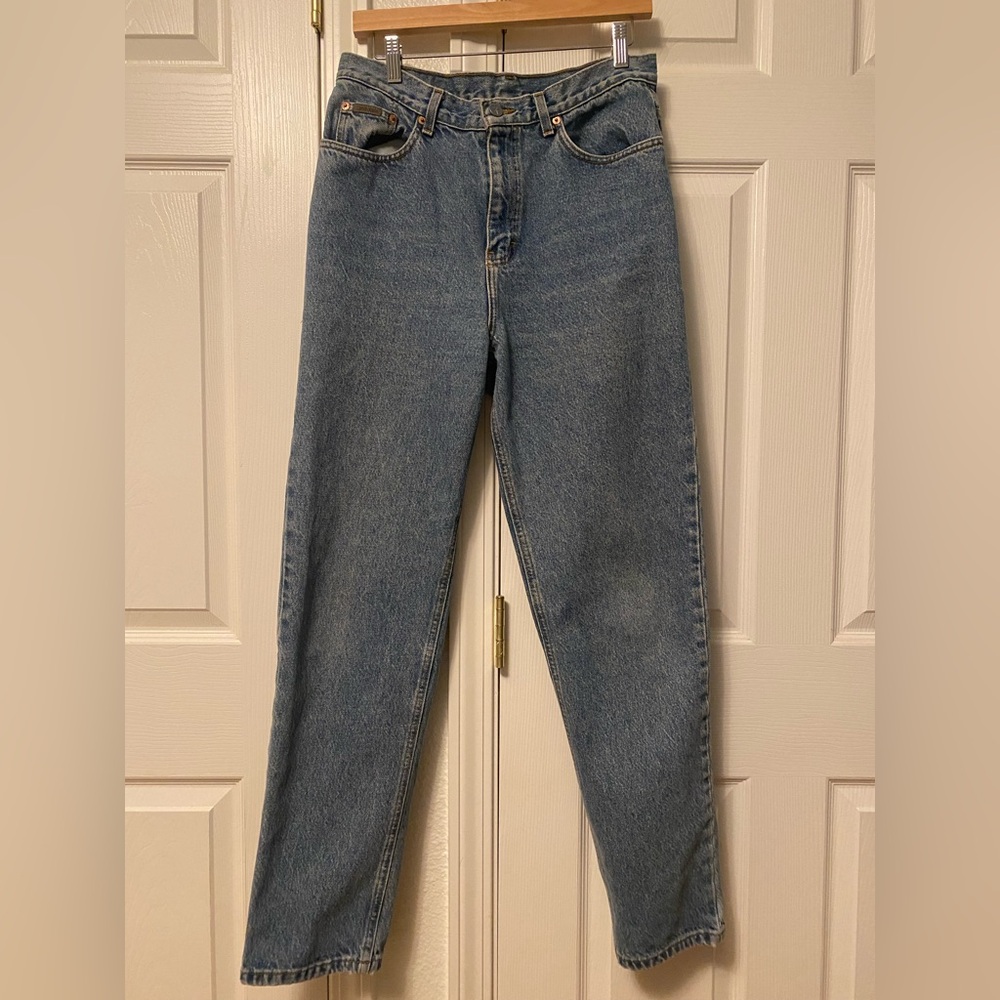 Calvin Klein Vintage High-Waist Straight Leg Blue Jeans Size 14